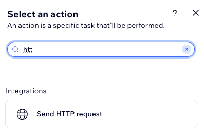 Wix HTTP-verzoek configuratie scherm met methode, webhook URL en payload instellingen